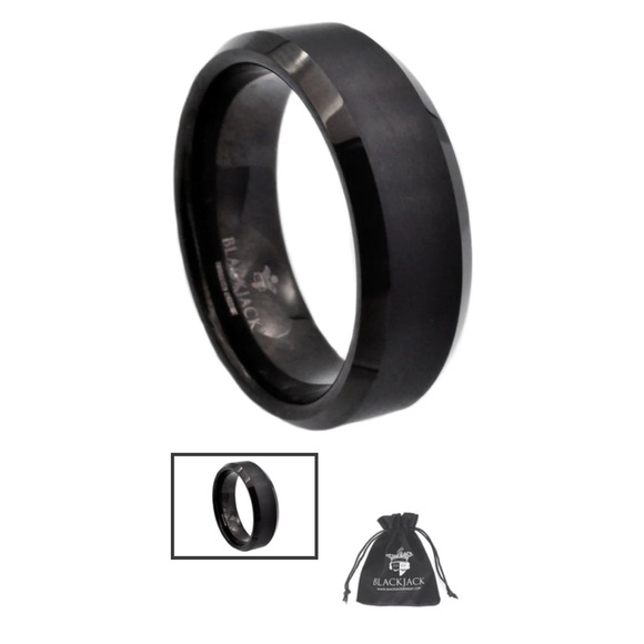 Mens Black Plated
Tungsten Ring